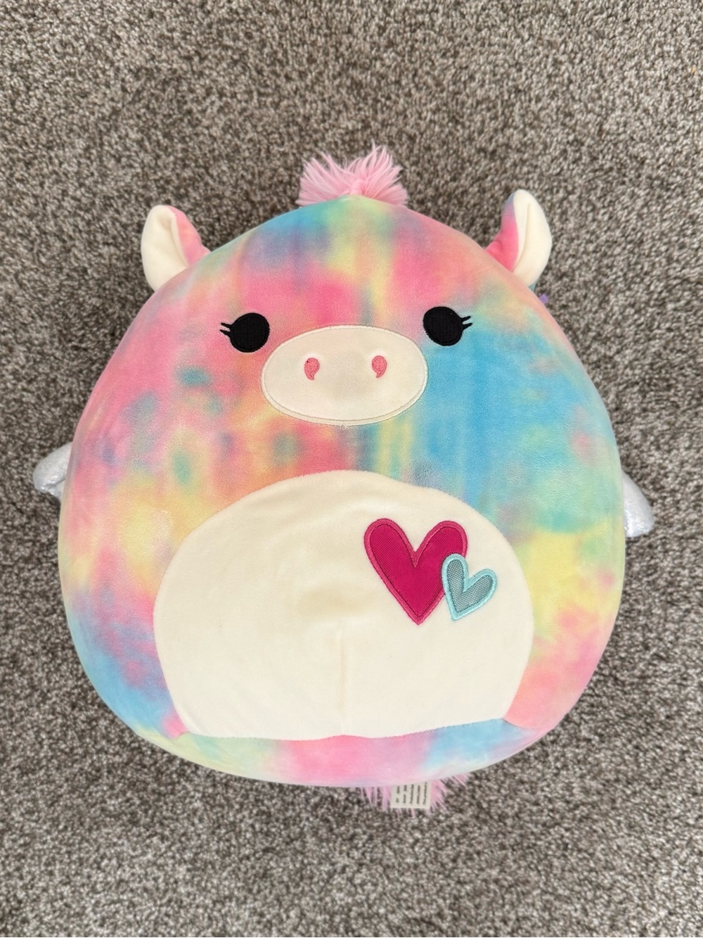 Squishmallow Paisley the Pegasus Valentine's Plush 12” Tie Dye Hearts